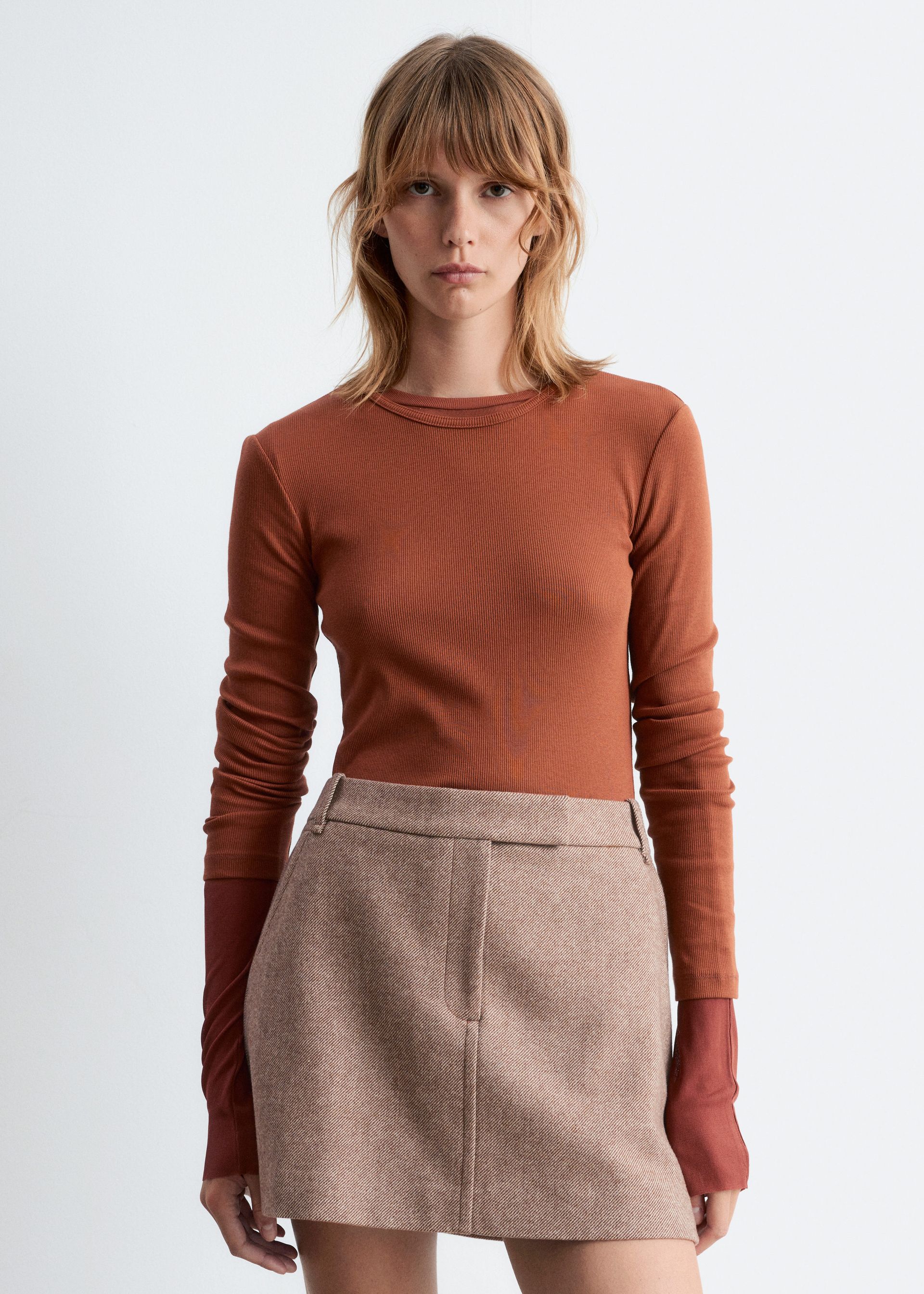 Ribbed Long-Sleeve Top
