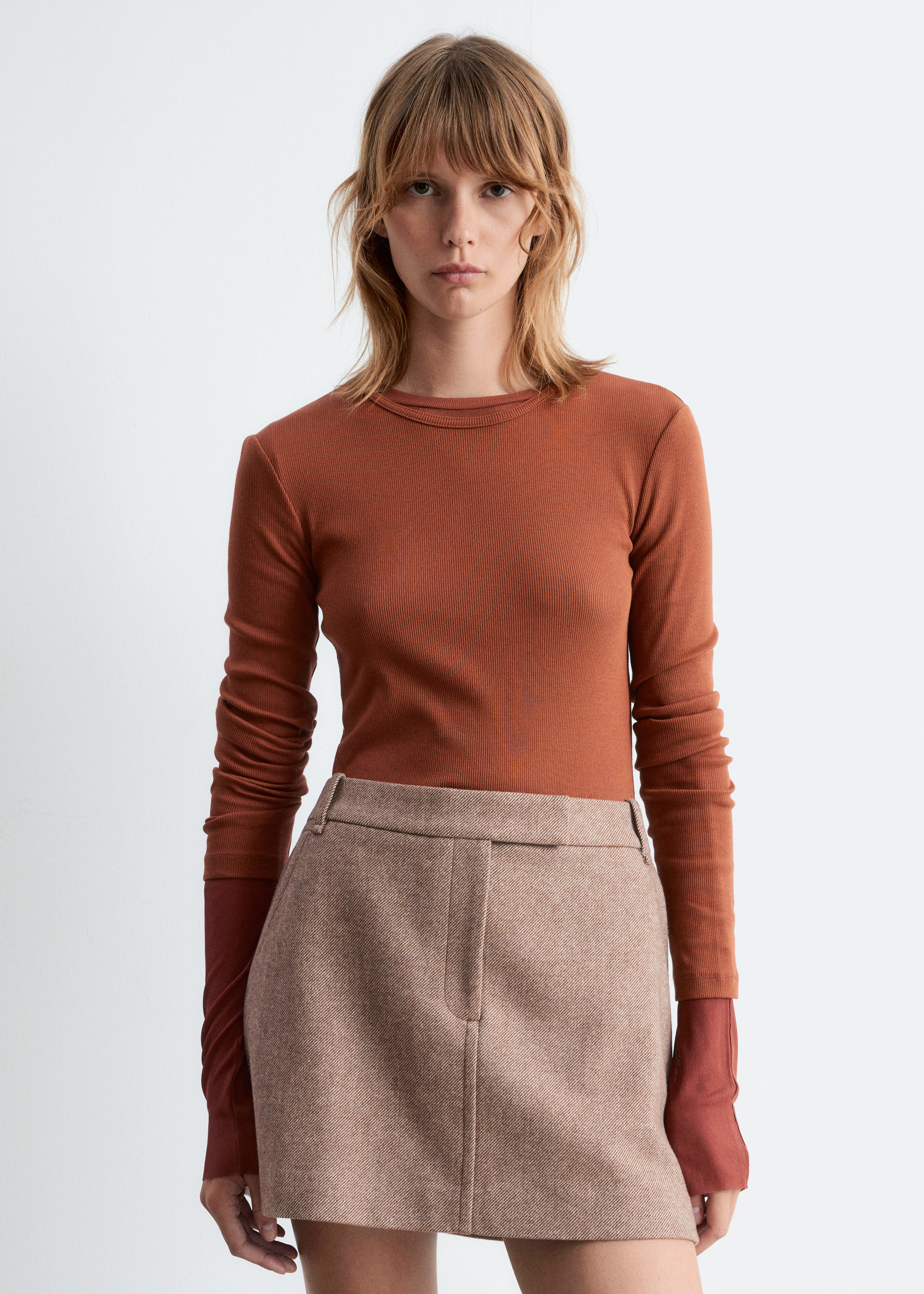 Ribbed Long-Sleeve Top