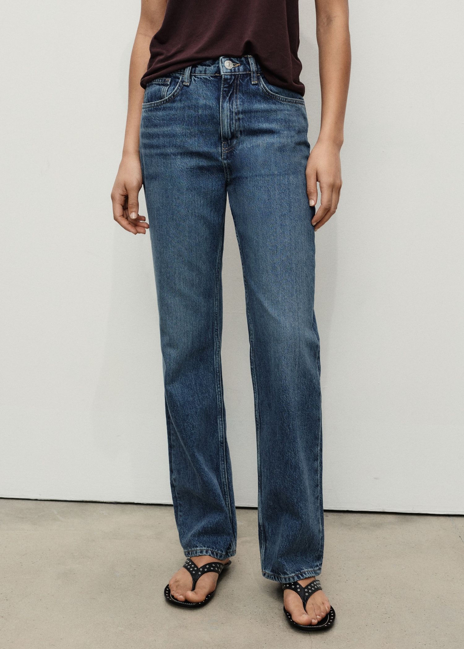 Matilda Medium-Rise Straight-Fit Jeans - Women | Mango United Kingdom