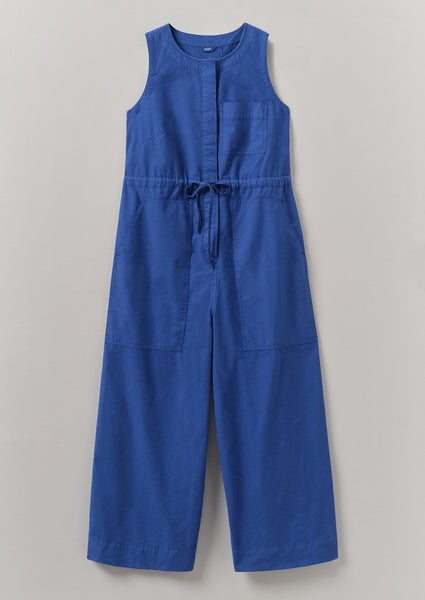 Cotton Linen Wide Leg Jumpsuit | Smalt