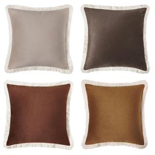 Set of 4 Soft Velvet Throw Pillow Covers