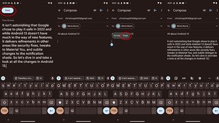 copy and edit text in Android 13