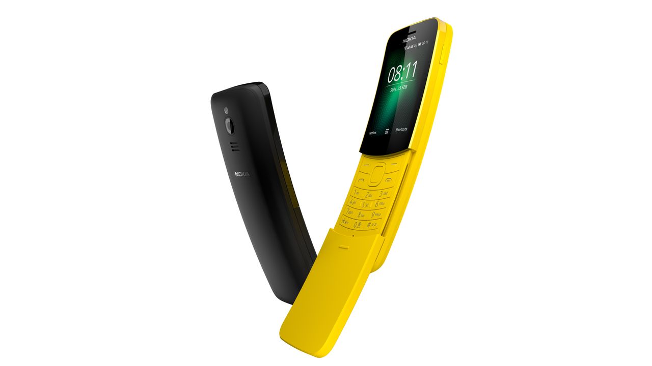 The Nokia 8110 in bright yellow