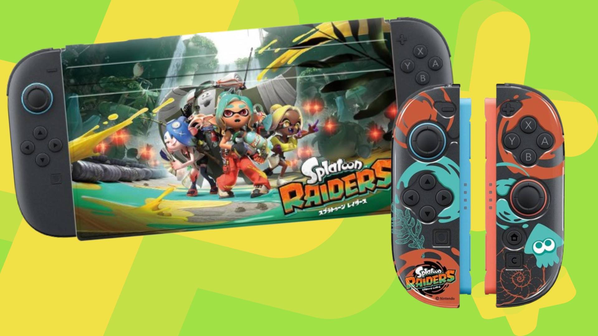 Image of some Keys Factory Splatoon Switch 2 accessories on a green GamesRadar+ background.