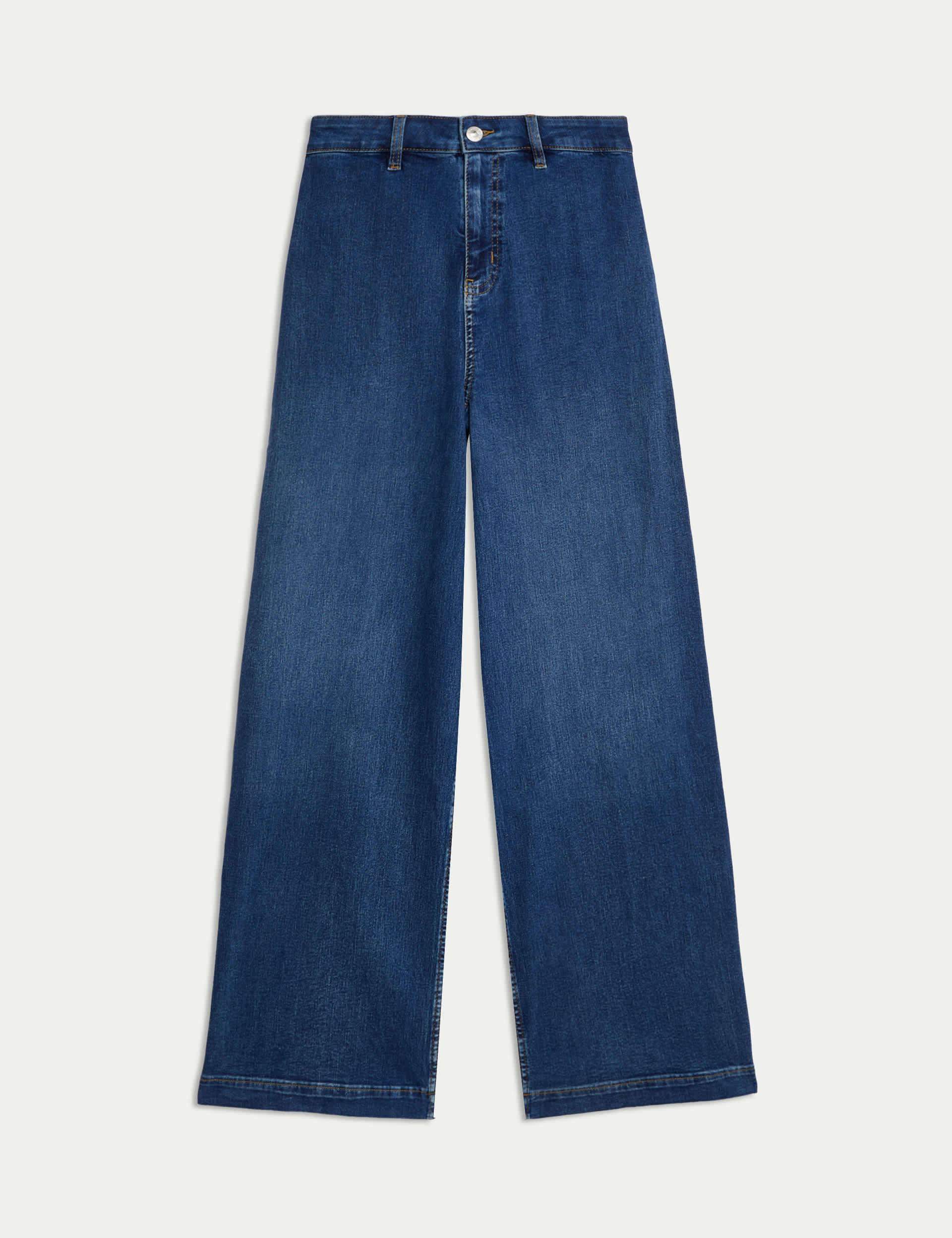 High Waisted Wide Leg Ankle Grazer Jeans