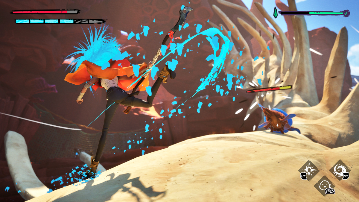 Screenshots of elemental action-adventure game Fading echo