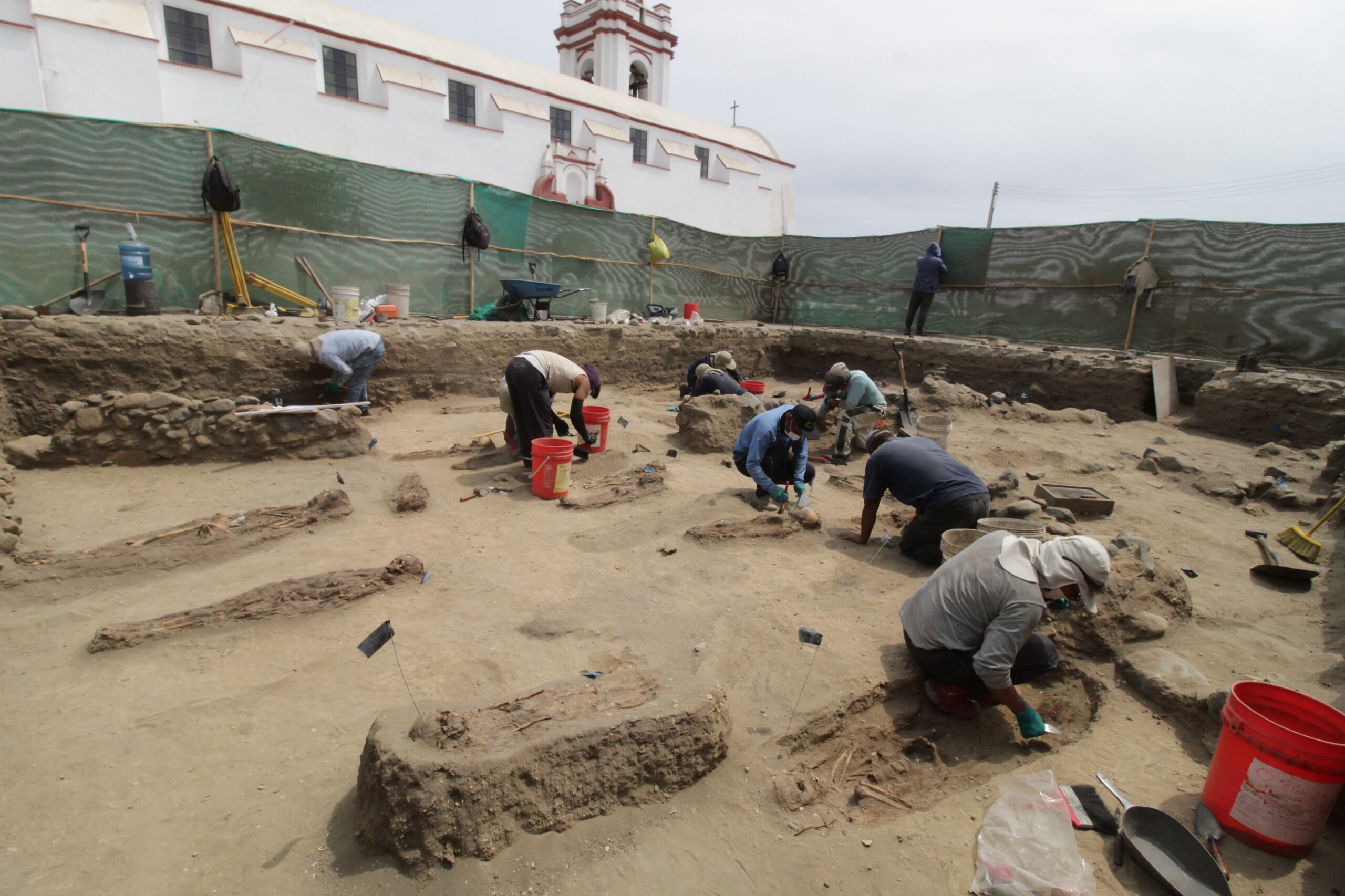 A photo of the excavation site