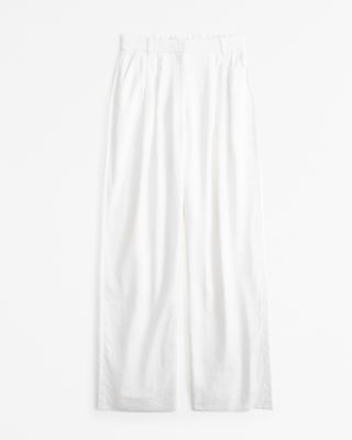 Curve Love A&f Sloane Tailored Linen-Blend Pant