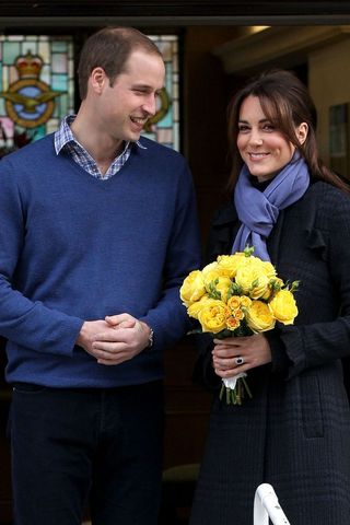 Kate and William outside the hospital as they announce their first child.
