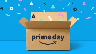 Prime Day 2022 box with confetti coming out of it.