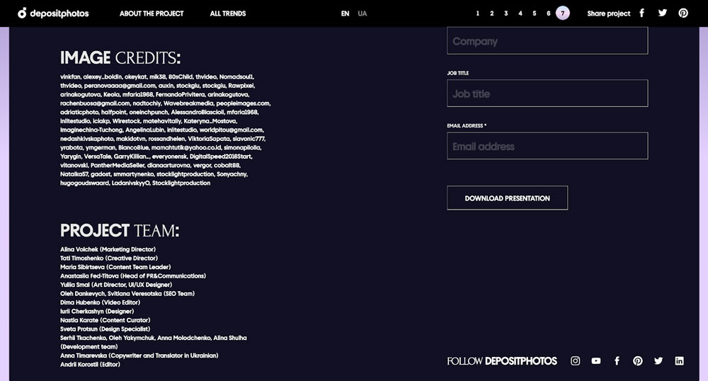 screengrab of depositphotos creative trends evolution