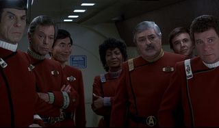 Star Trek IV: The Voyage Home The Enterprise crew looks out at their new ship