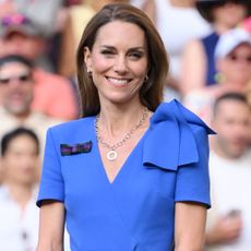 LONDON, ENGLAND - JULY 13: Catherine, Princess of Wales attends day fourteen of the Wimbledon Tennis Championships at the All England Lawn Tennis and Croquet Club at All England Lawn Tennis and Croquet Club on July 13, 2025 in London, England. 