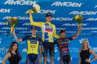 The final GC podium for the 2013 Tour of California (L-R): Michael Rogers, Tejay van Garderan and Janier Acevedo