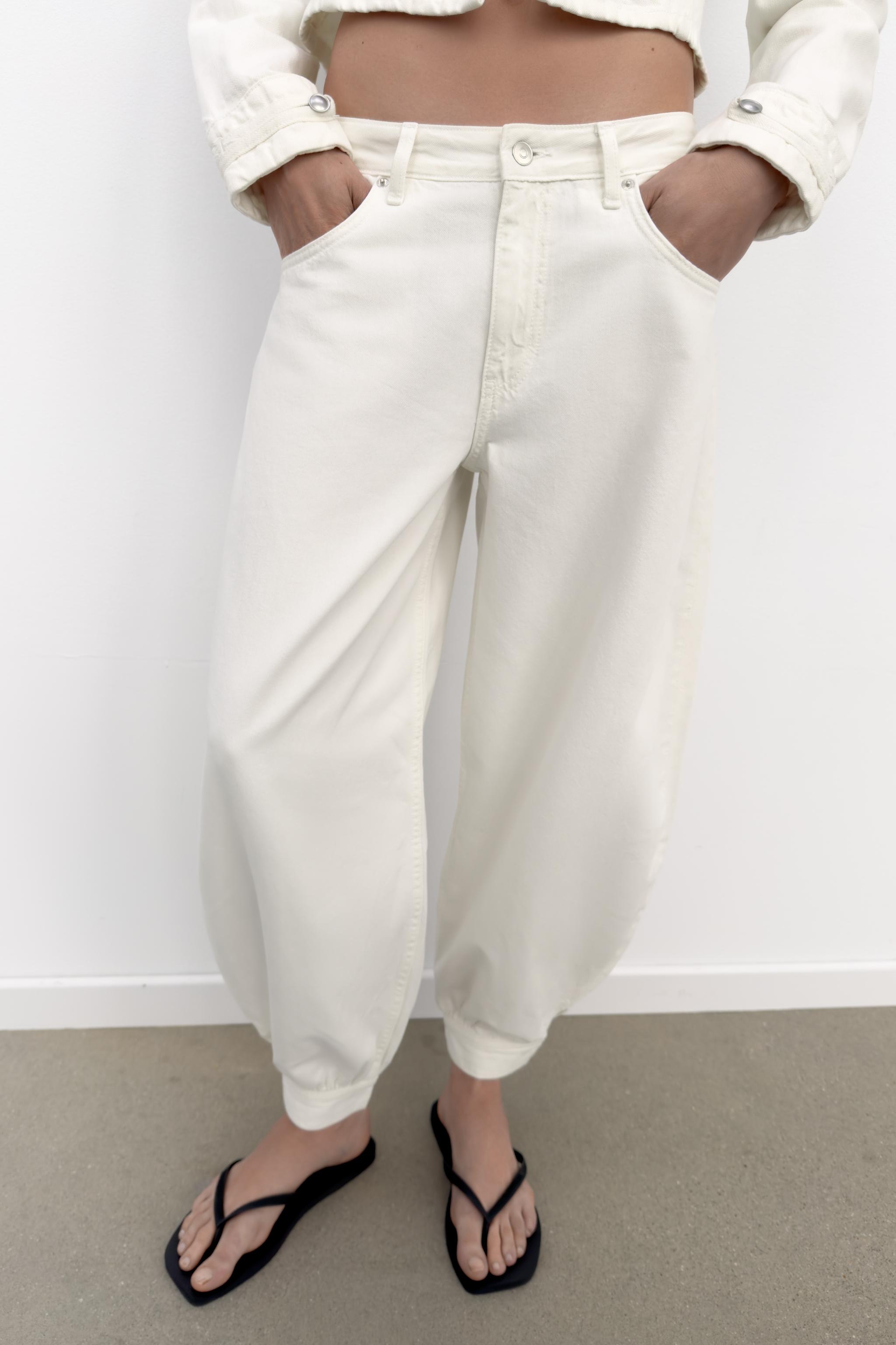 Trf Balloon Mid-Waist Jeans With Belt Loop Detail