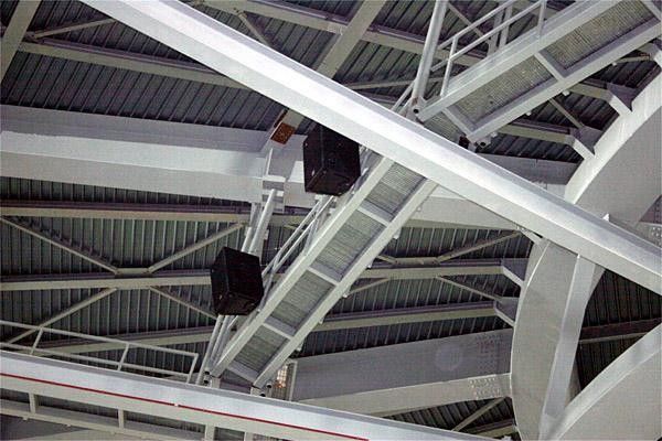 It has walkways and speakers from which much of the commentary will be relayed