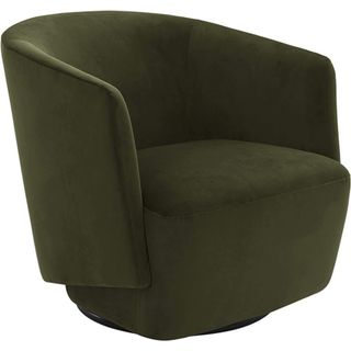 Rivet Coen Modern Velvet Upholstered Accent Swivel Chair
