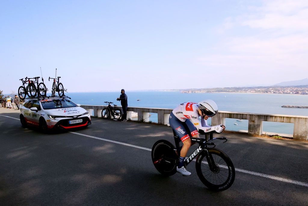 HONDARRIBIA SPAIN APRIL 04 Tony Gallopin of France and Team Trek Segafredo sprints during the 61st Itzulia Basque Country 2022 Stage 1 a 75km individual time trial from Hondarribia to Hondarribia itzulia WorldTour on April 04 2022 in Hondarribia Spain Photo by Gonzalo Arroyo MorenoGetty Images