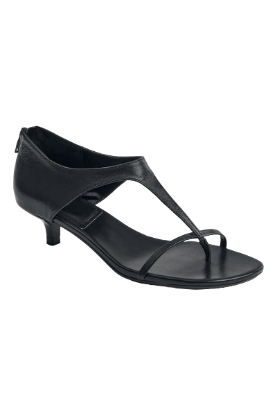 ZARA, Leather Kitten Heel Sandals
