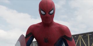 Spider-Man with Cap's shield in Civil War