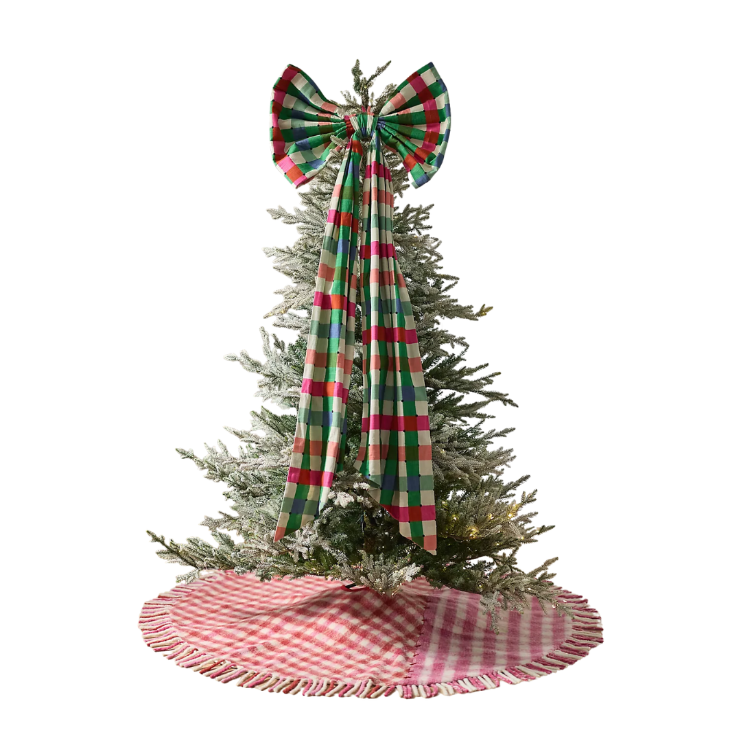AnthroHome, Willow Plaid Bow Tree Topper