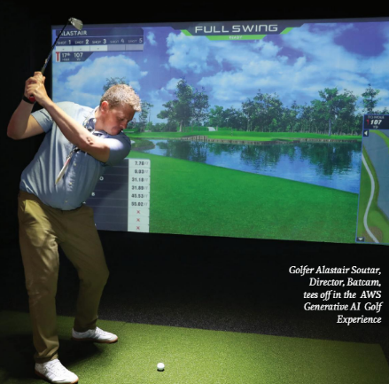 The AWS golf experience at NAB Show takes guests on a virtual course.
