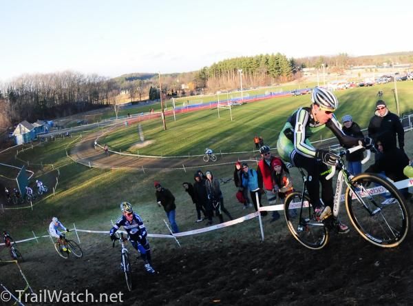 Jeremy Powers (Cannondale-Cycorcrossworld.com) gaining time each trip up the steep climb