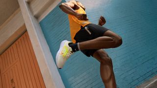 Man wearing the Nike Air Zoom Pegasus 40 running shoes