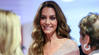 Catherine, Princess of Wales, meets with Elaine Bedell, CEO of Southbank Centre, and Allison Kirkby, CEO of BT Group during the BAFTA Film Awards 2026