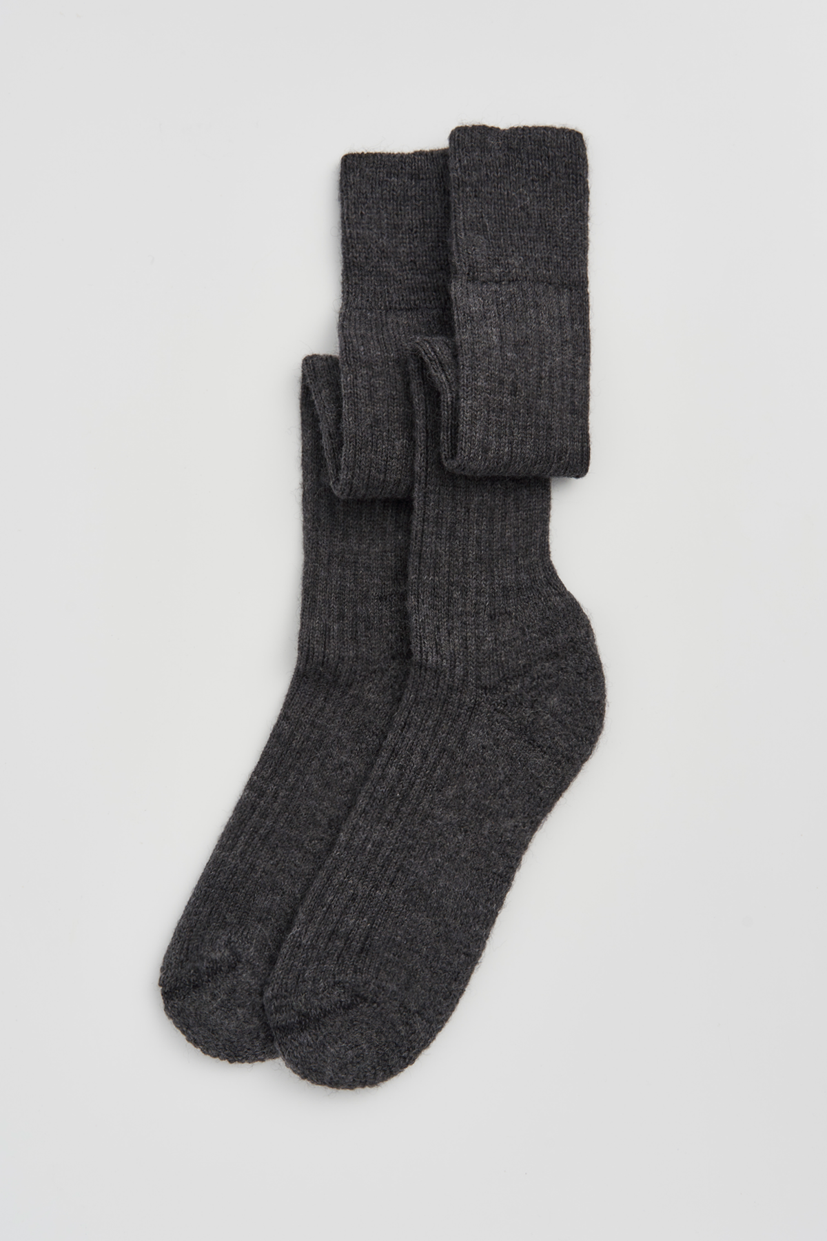 Storm Grey Wool Knee High Socks