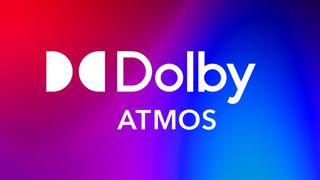 Dolby Atmos logo on multicolored background