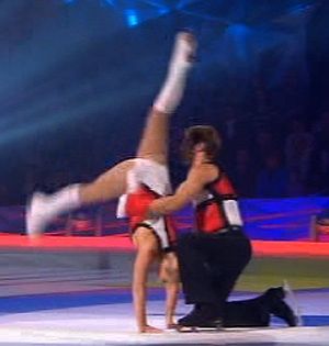 Her complex routine included a handstand on the ice