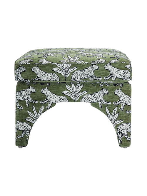 Leopard Jacquard Ottoman