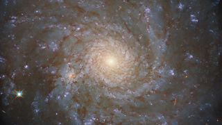 The stunning spiral galaxy NGC 4571 as spotted by the Hubble Space Telescope. It is part of the vast Virgo Cluster that contains thousands of galaxies.