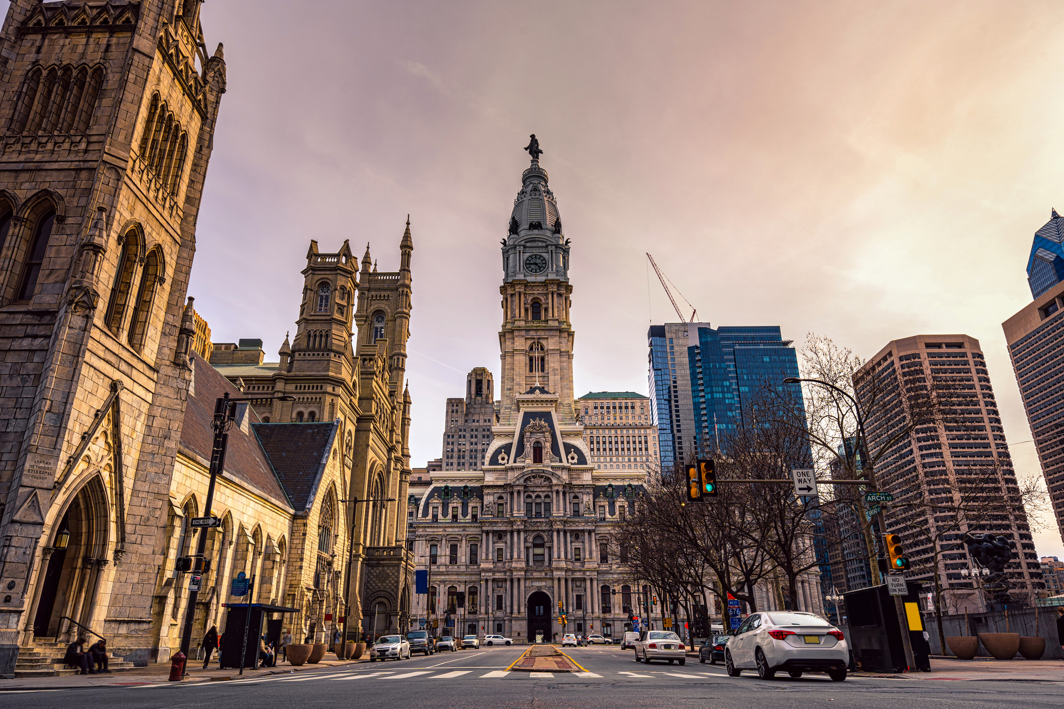 Philadelphia building around Philadelphia city hall, USA
