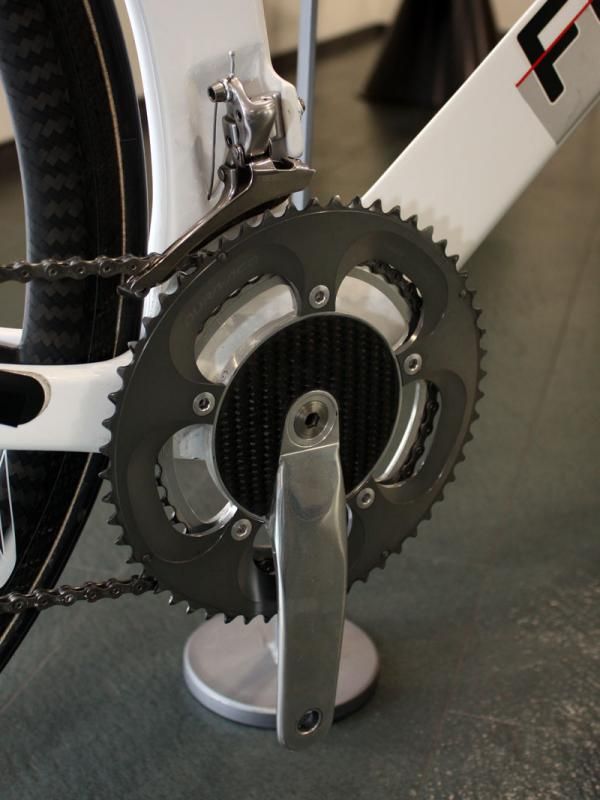 The extra-narrow bottom bracket also requires a special crank to go with it.
