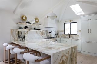 a modern marble kitchen