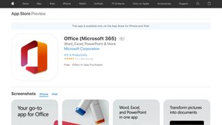 Microsoft Office in the Apple App Store