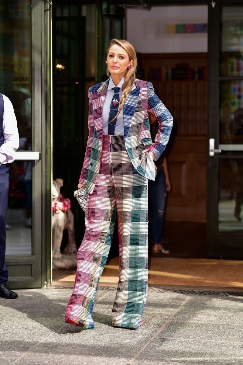 new york, ny august 18 blake lively poses outside the crosby hotel on august 18, 2018 in new york city photo by james devaneygc images