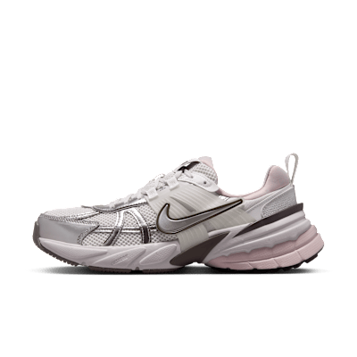 Nike V2k Run Women&#039;s Shoes With Reflective Accents - Platinum Tint/summit White/cave Stone/metallic Silver - Size 5