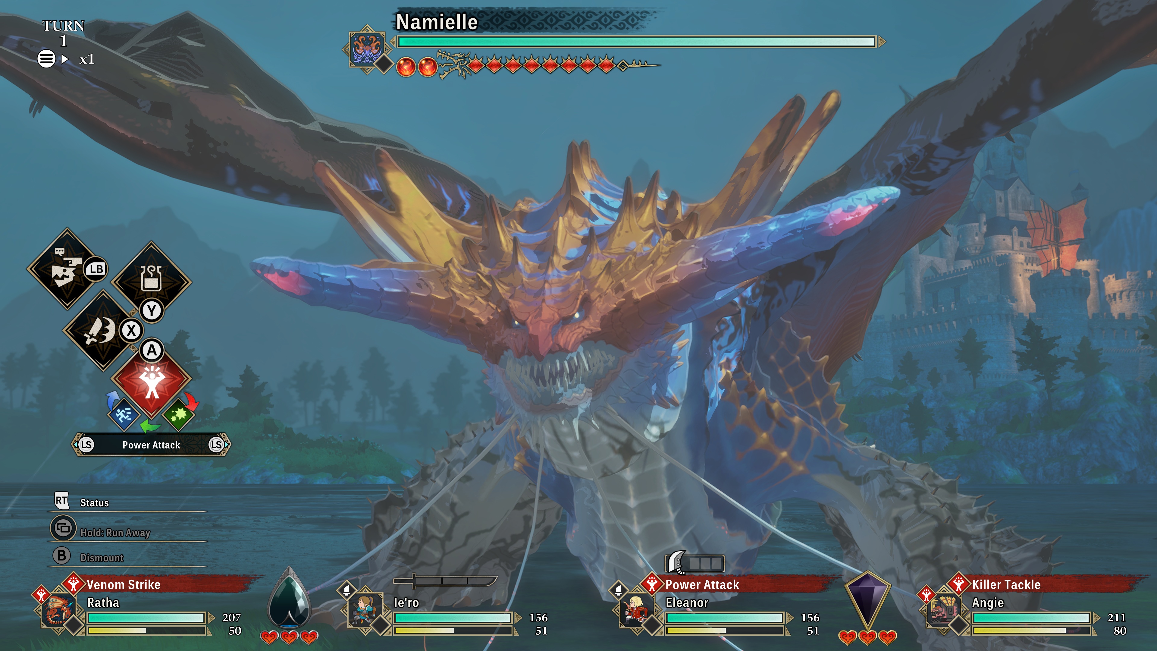 In-game screenshot of Namielle in Monster Hunter Stories 3: Twisted Reflection.