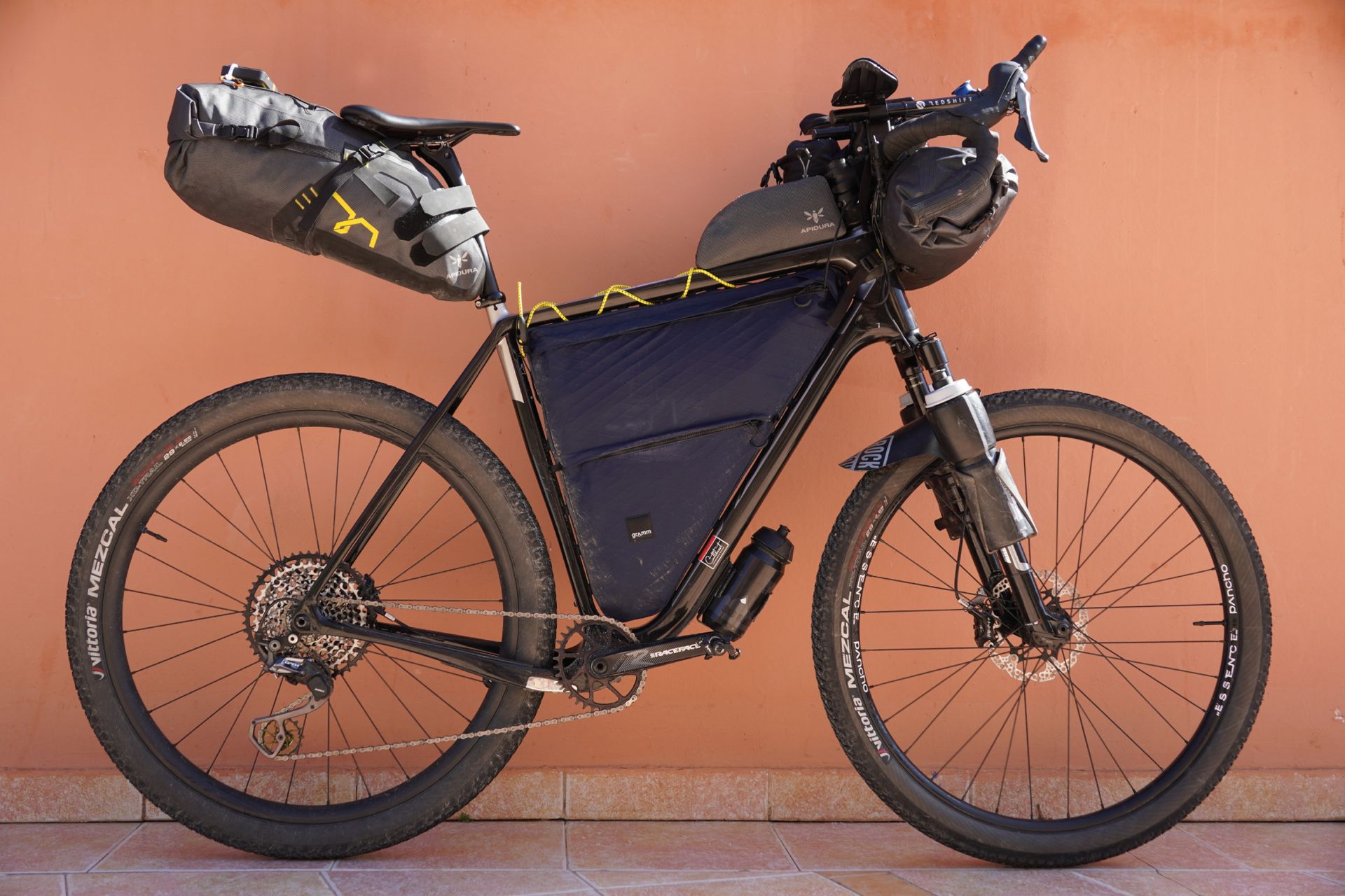 Image shows one of the bikes being ridden at the 2023 Atlas Mountain Race