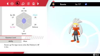 Raboot's IVs for moves