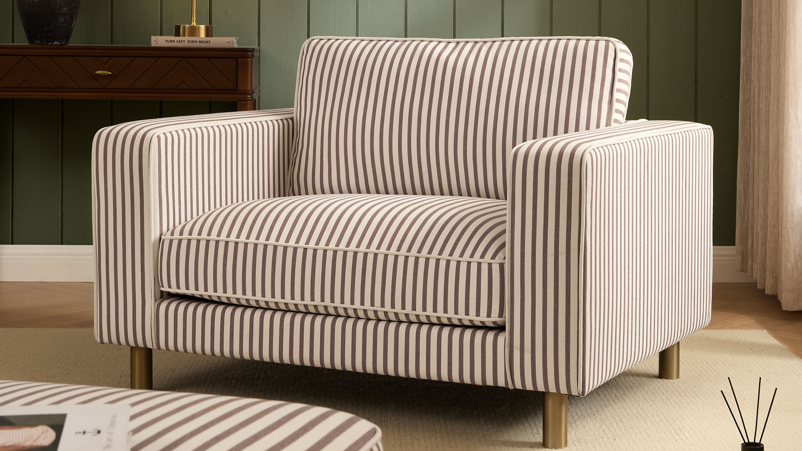 Soho Armchair - Chocolate Stripe