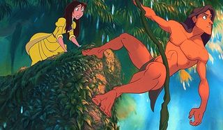 Disney's Tarzan Jane watches as Tarzan prepares to swing