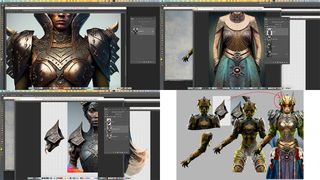 How to use Adobe Firefly; a mix of images of a fantasy warrior armour