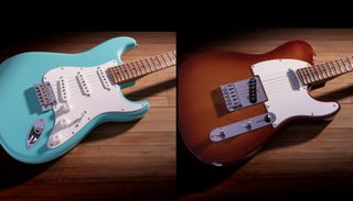 Sweetwater's exclusive new Fender Player Stratocaster (left) and Telecaster