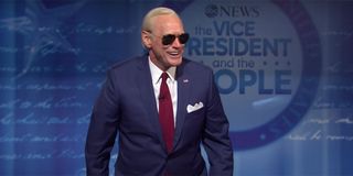 Jim Carrey with sunglasses on playing Joe Biden on SNL.