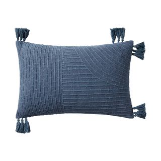 Blue cushion with tassels