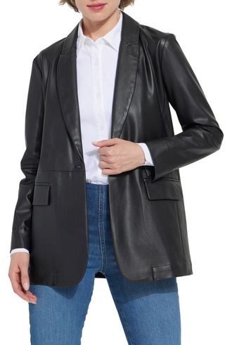 Faux Leather Blazer